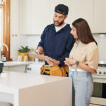 plumber speaking with customer